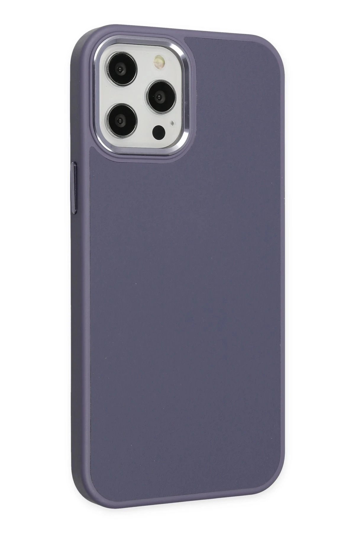 Newface iPhone 12 Pro Max Kılıf Asya Deri Silikon - Mor