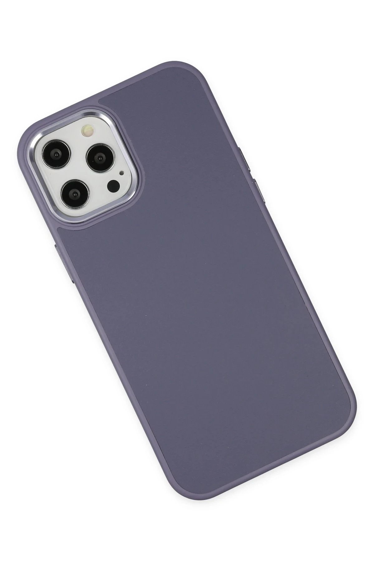 Newface iPhone 12 Pro Max Kılıf Asya Deri Silikon - Mor