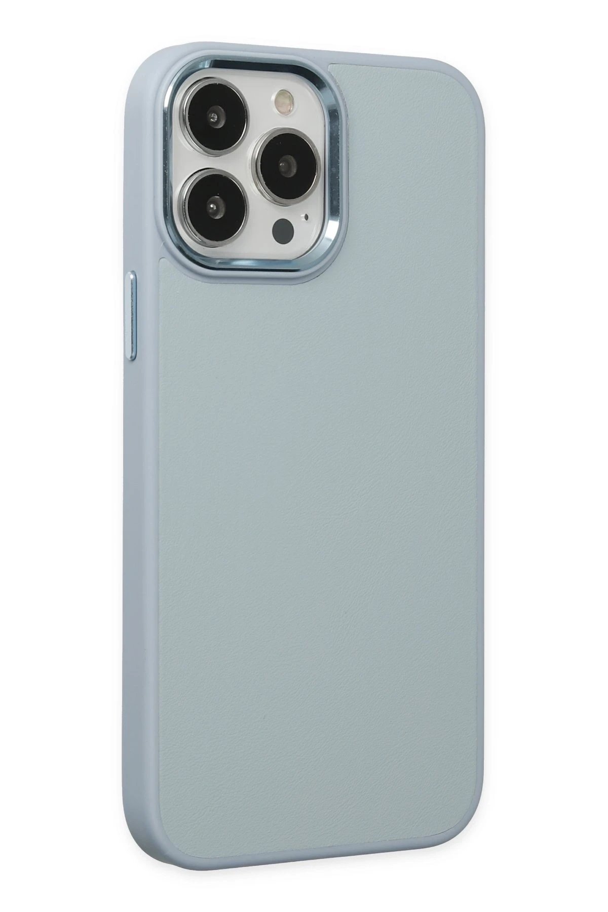 Newface iPhone 13 Pro Kılıf Asya Deri Silikon - Sierra Blue