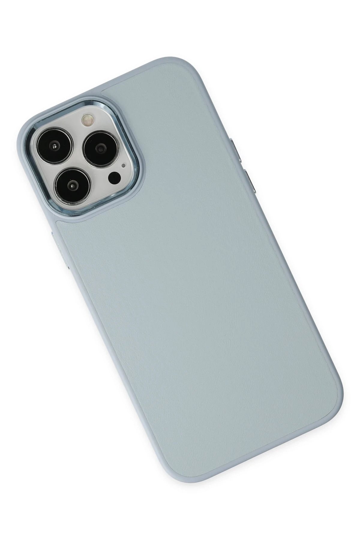 Newface iPhone 13 Pro Kılıf Asya Deri Silikon - Sierra Blue