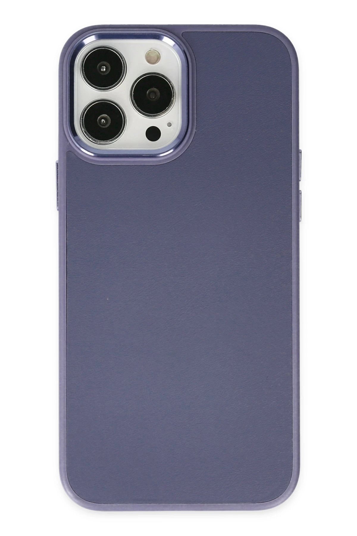 Newface iPhone 13 Pro Kılıf Asya Deri Silikon - Mor