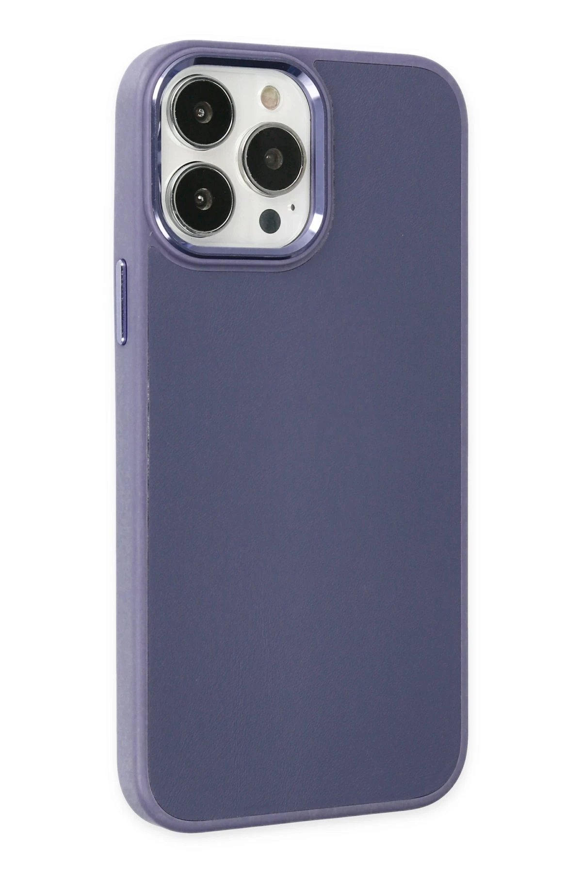 Newface iPhone 13 Pro Kılıf Asya Deri Silikon - Mor