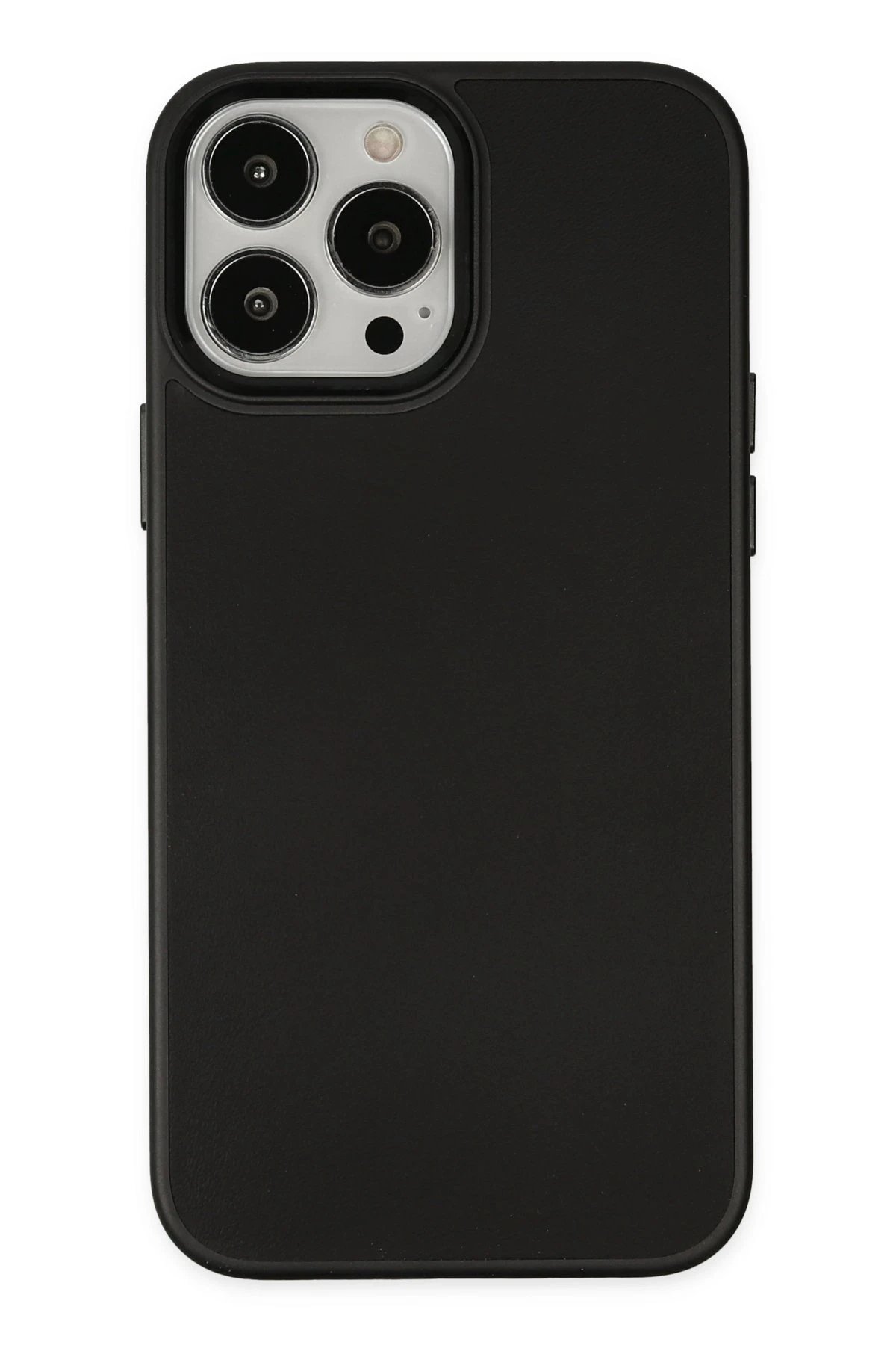 Newface iPhone 13 Pro Max Kılıf Asya Deri Silikon - Siyah