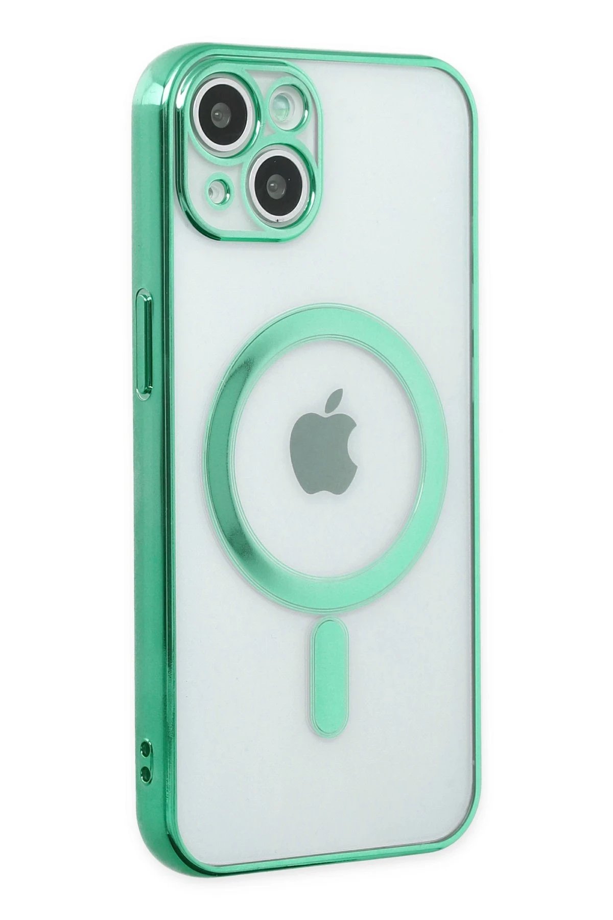 Newface iPhone 14 Plus Kılıf Magneticsafe Lazer Silikon - Haki Yeşil