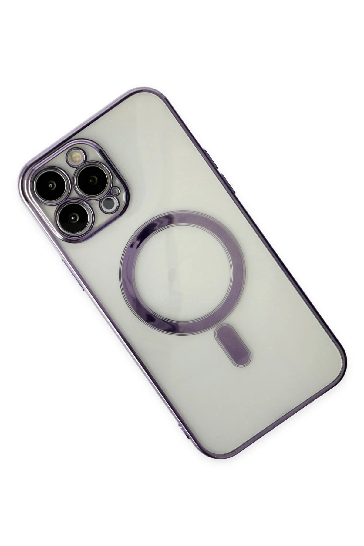 Newface iPhone 14 Pro Kılıf Magneticsafe Lazer Silikon - Mor