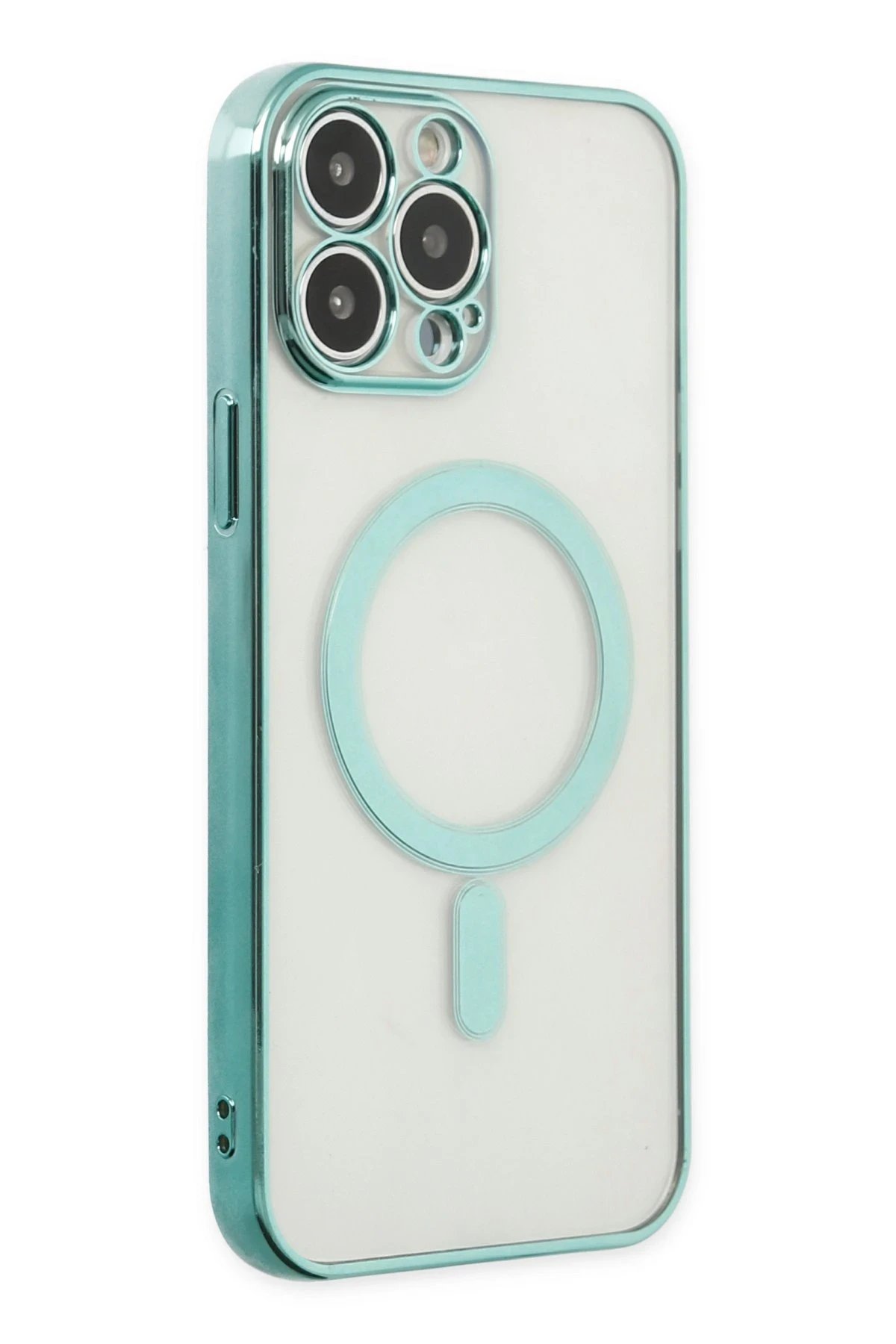 Newface iPhone 14 Pro Max Kılıf Magneticsafe Lazer Silikon - Haki Yeşil