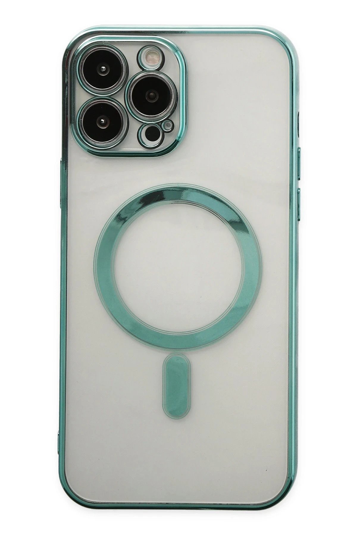 Newface iPhone 14 Pro Max Kılıf Magneticsafe Lazer Silikon - Haki Yeşil