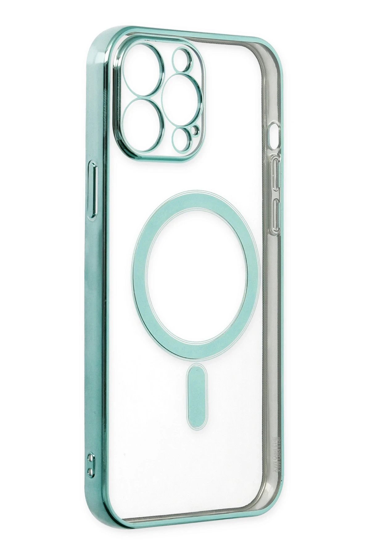 Newface iPhone 14 Pro Max Kılıf Magneticsafe Lazer Silikon - Haki Yeşil