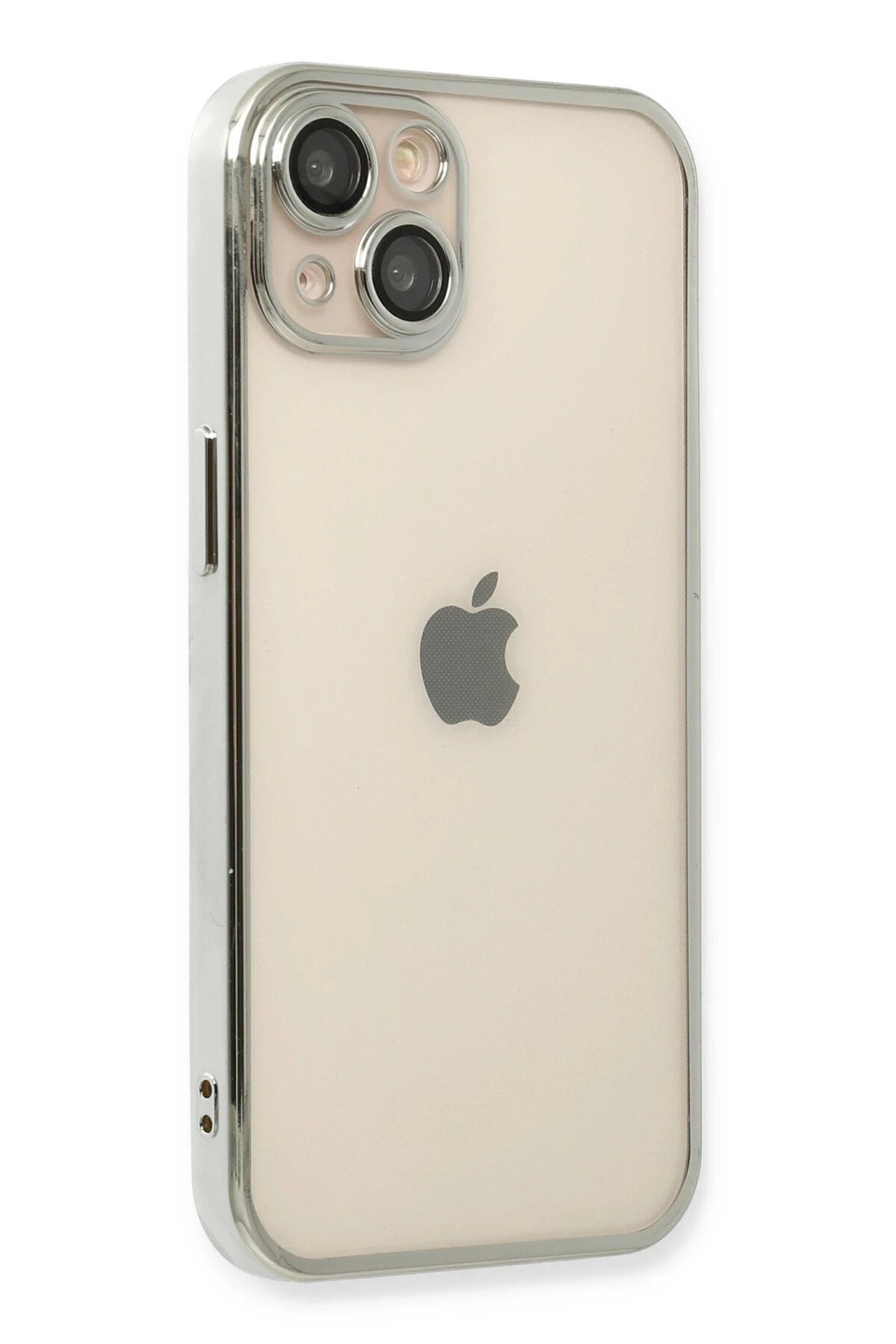 Newface iPhone 14 Kılıf Razer Lensli Silikon - Gümüş