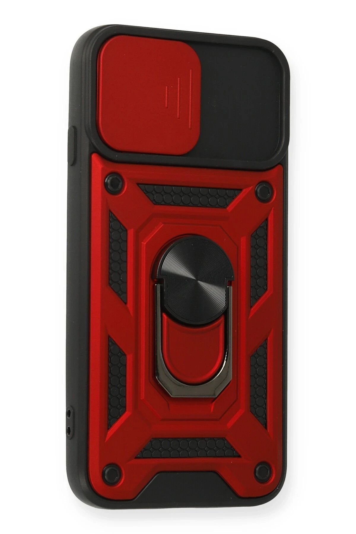 Newface iPhone 6 Kılıf Pars Lens Yüzüklü Silikon - Kırmızı