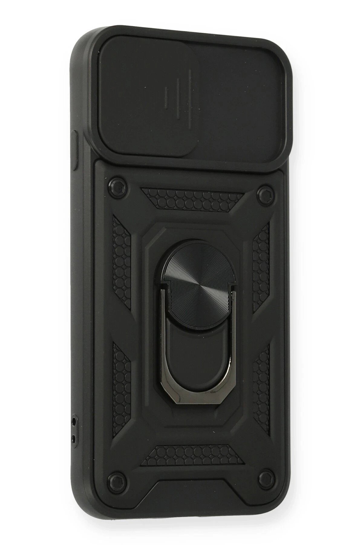 Newface iPhone 7 Kılıf Pars Lens Yüzüklü Silikon - Siyah