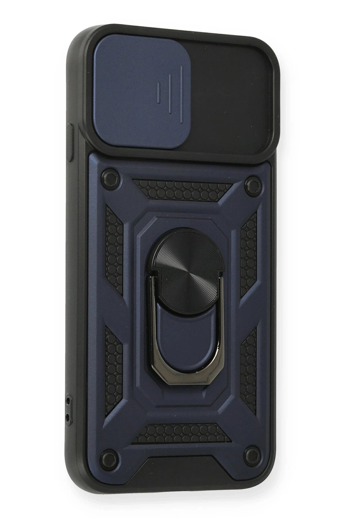 Newface iPhone 7 Kılıf Pars Lens Yüzüklü Silikon - Lacivert