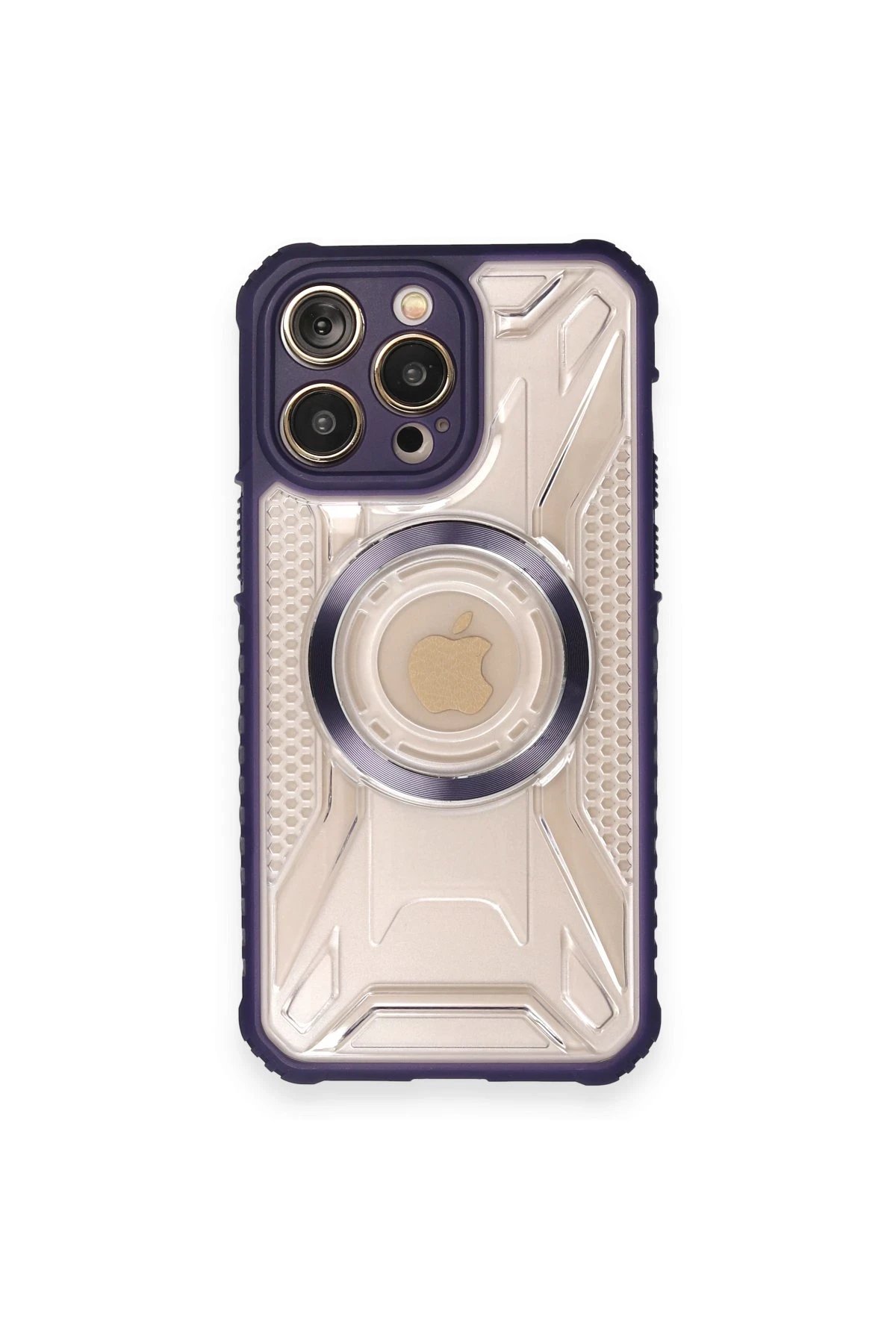 Newface iPhone 12 Pro Kılıf Prag Magneticsafe Kapak - Derin Mor