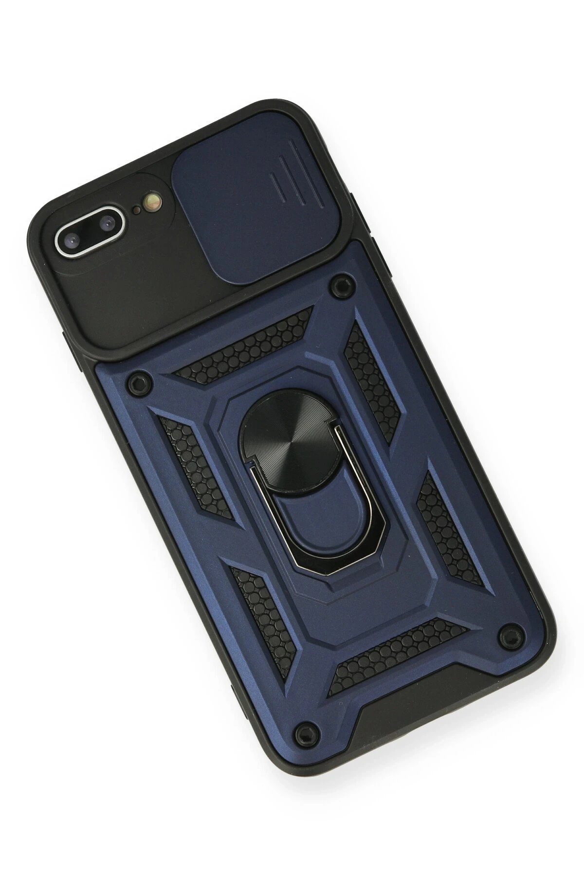 Newface iPhone 7 Plus Kılıf Pars Lens Yüzüklü Silikon - Lacivert