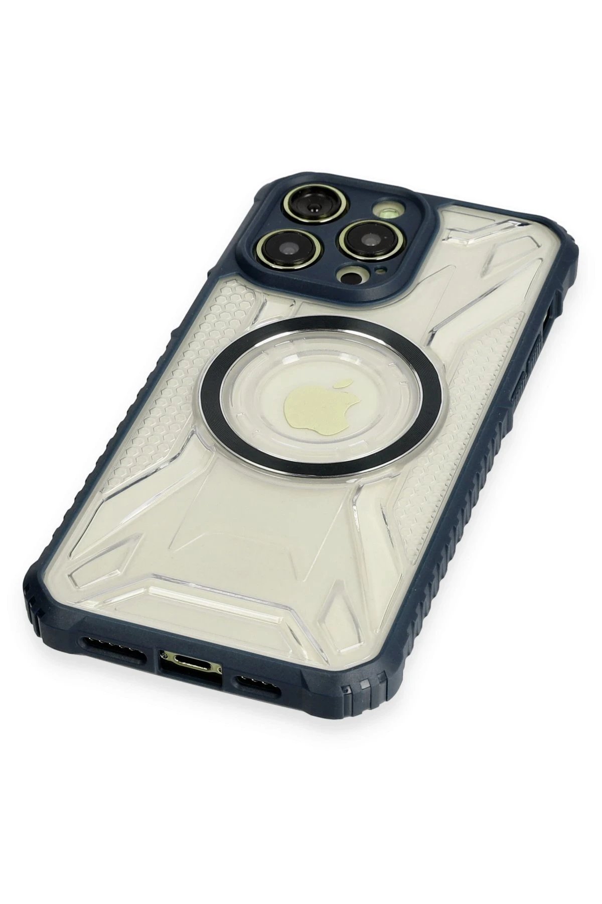 Newface iPhone 12 Pro Max Kılıf Prag Magneticsafe Kapak - Lacivert