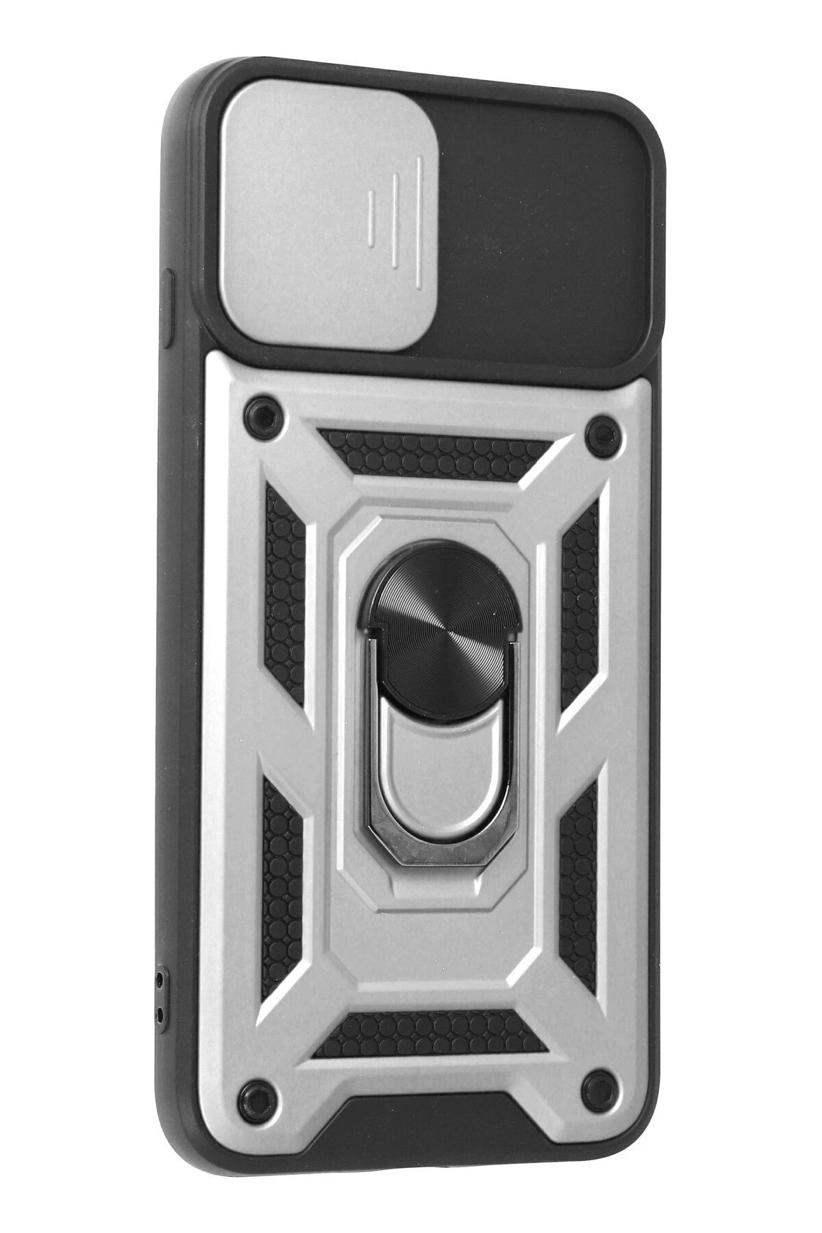 Newface iPhone 7 Plus Kılıf Pars Lens Yüzüklü Silikon - Gümüş