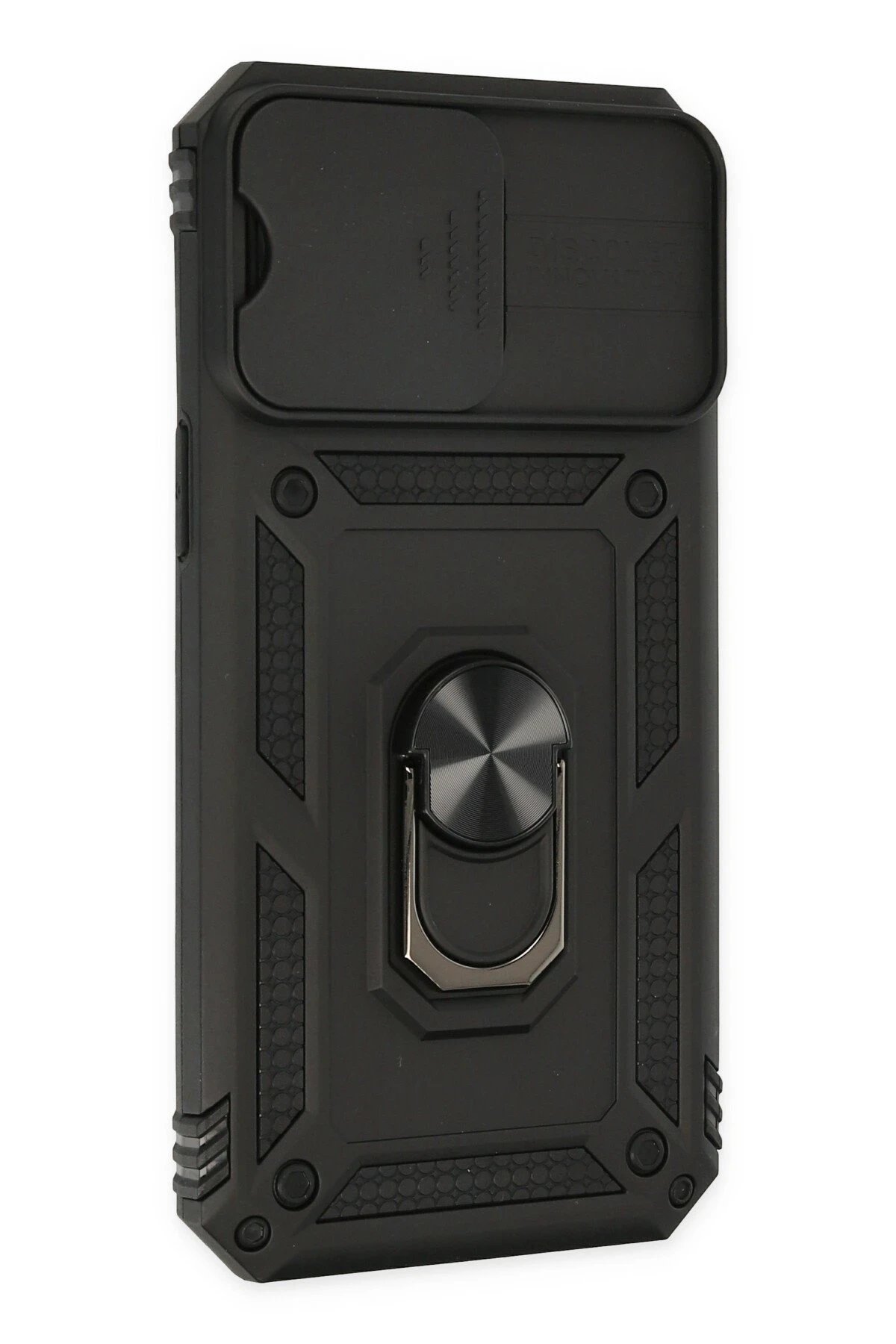 Newface iPhone 14 Pro Kılıf Pars Lens Yüzüklü Silikon - Siyah