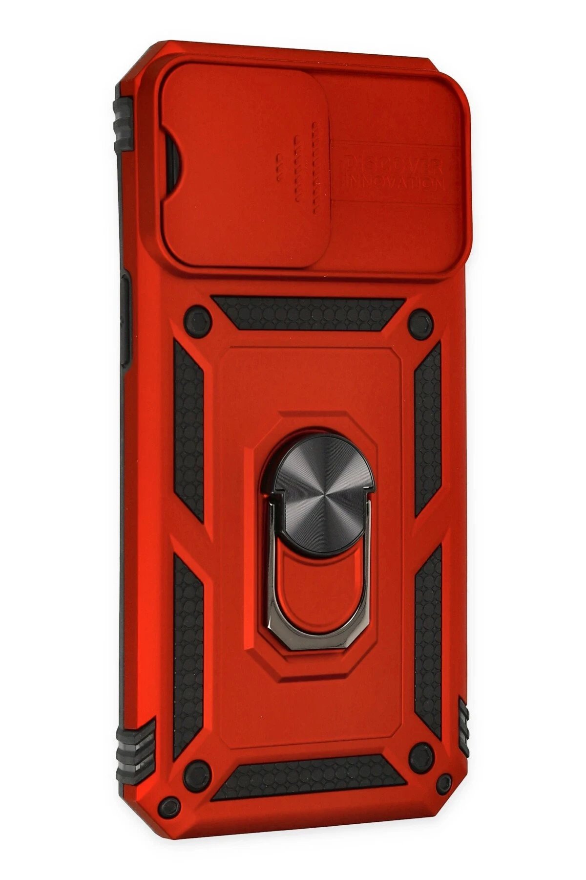 Newface iPhone 14 Pro Max Kılıf Pars Lens Yüzüklü Silikon - Kırmızı