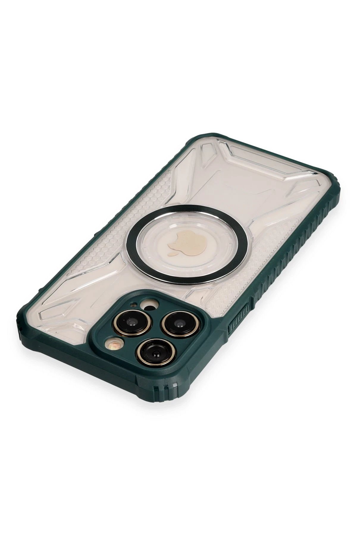 Newface iPhone 13 Pro Max Kılıf Prag Magneticsafe Kapak - Koyu Yeşil