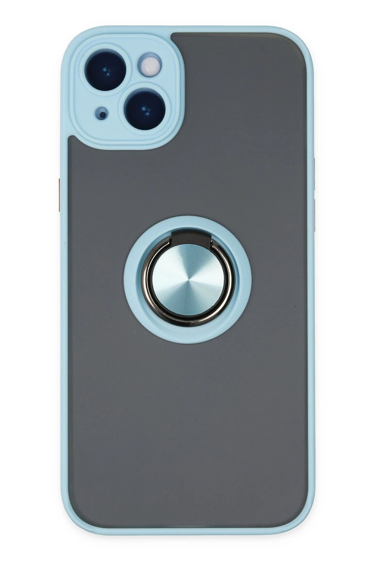 Newface iPhone 14 Kılıf Montreal Yüzüklü Silikon Kapak - Buz Mavi