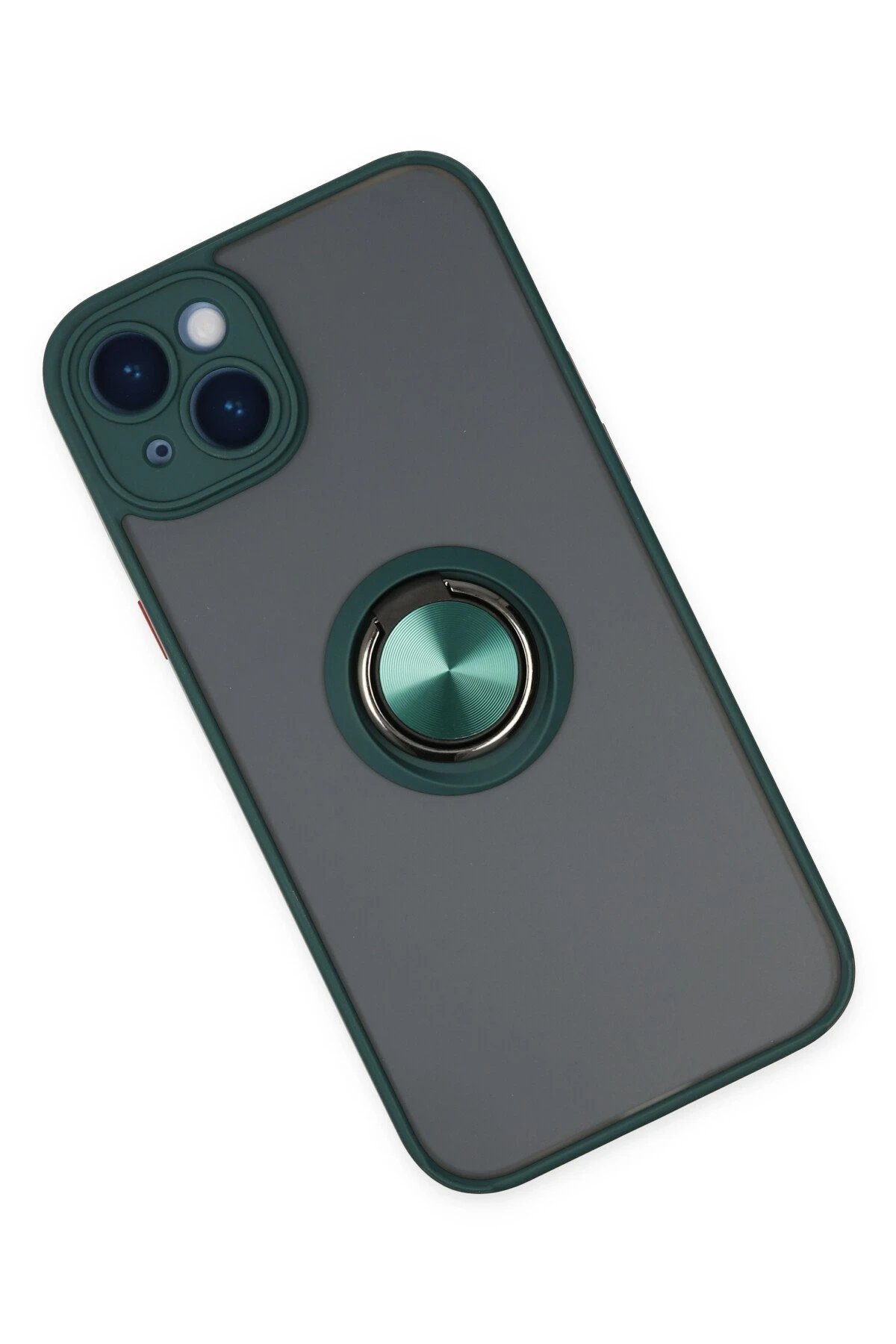 Newface iPhone 14 Kılıf Montreal Yüzüklü Silikon Kapak - Yeşil