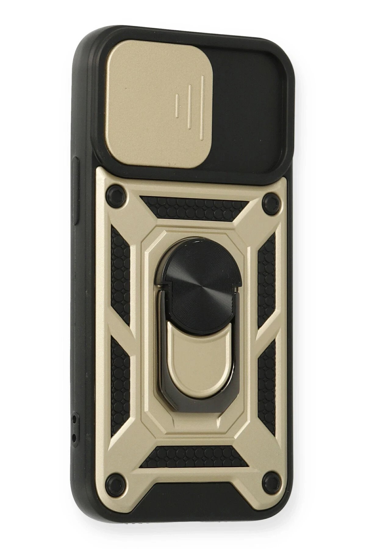 Newface iPhone 12 Kılıf Pars Lens Yüzüklü Silikon - Gold