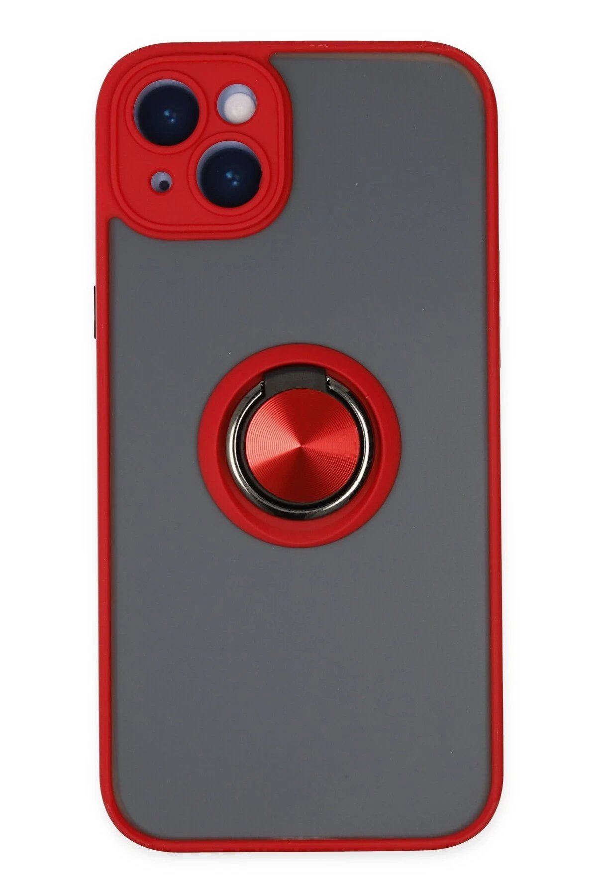 Newface iPhone 14 Kılıf Montreal Yüzüklü Silikon Kapak - Kırmızı