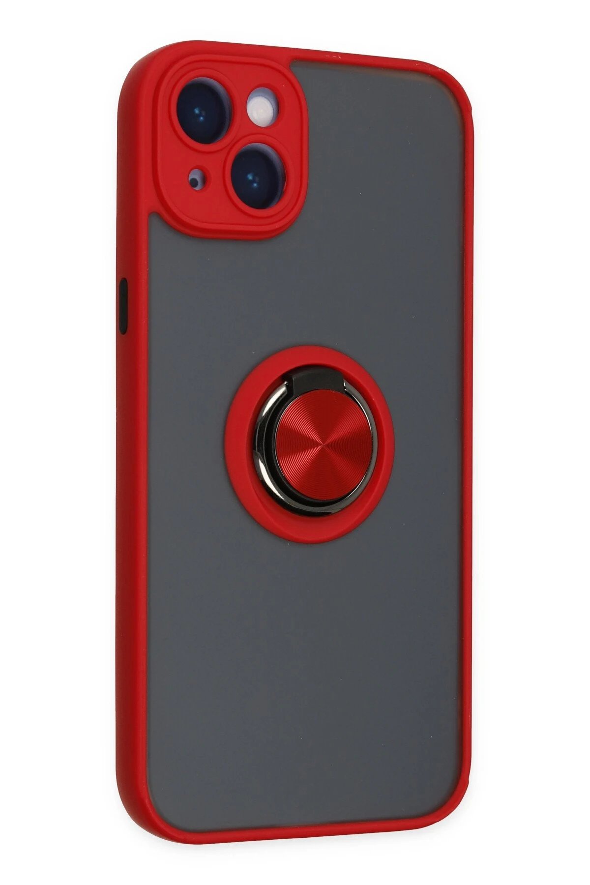 Newface iPhone 14 Kılıf Montreal Yüzüklü Silikon Kapak - Kırmızı