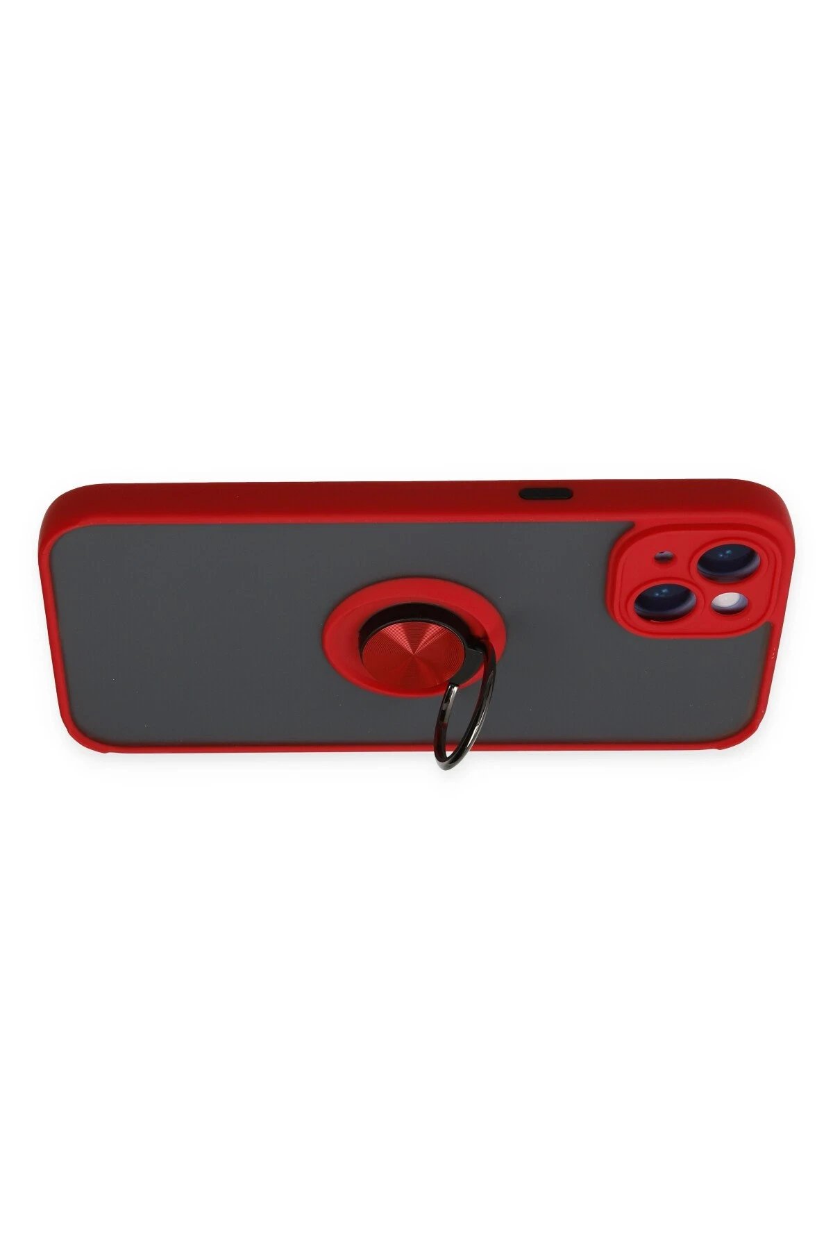 Newface iPhone 14 Kılıf Montreal Yüzüklü Silikon Kapak - Kırmızı