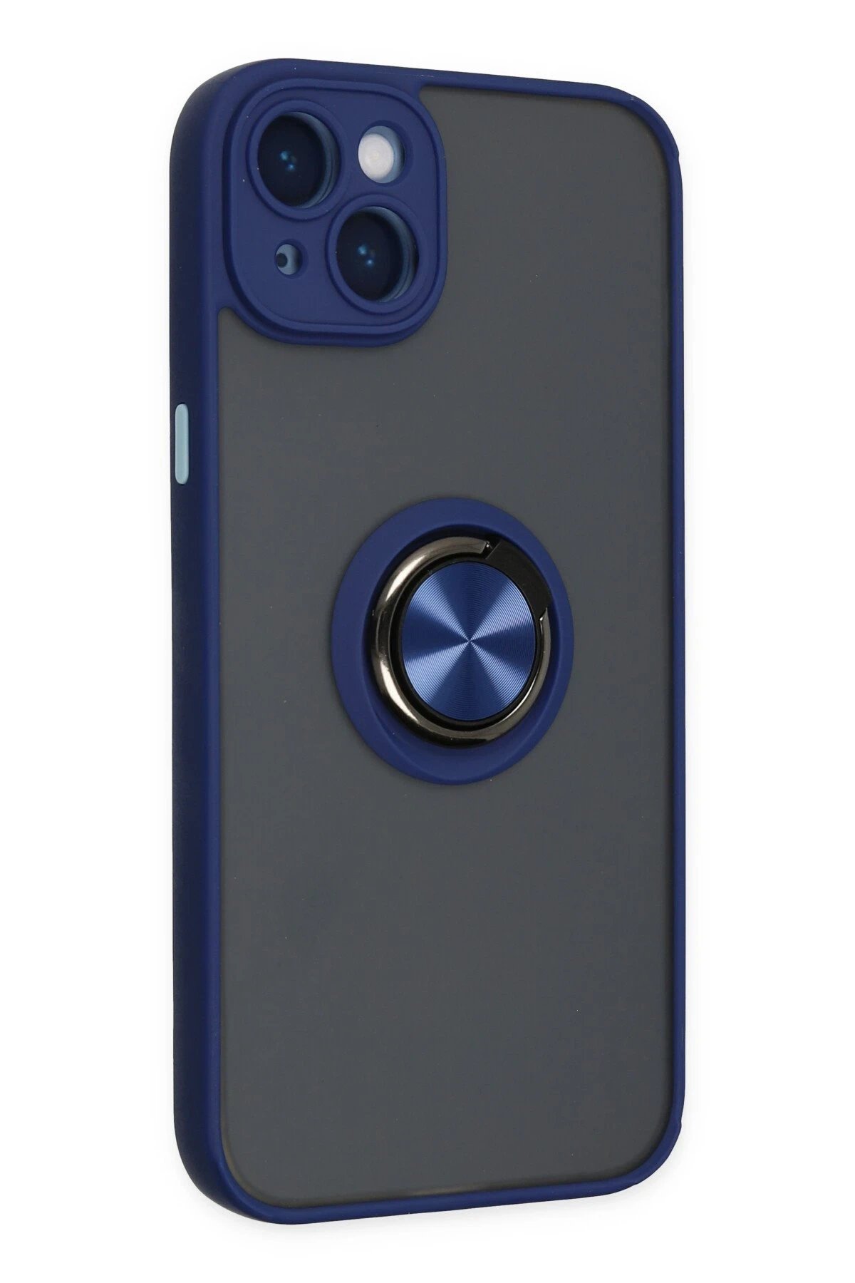 Newface iPhone 14 Kılıf Montreal Yüzüklü Silikon Kapak - Lacivert