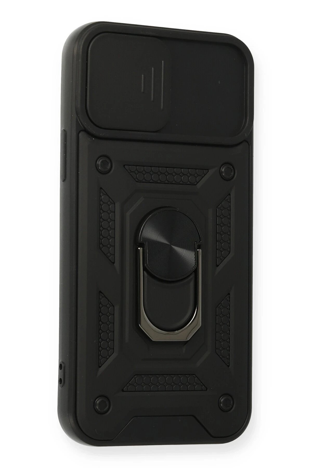 Newface iPhone 12 Pro Kılıf Pars Lens Yüzüklü Silikon - Siyah