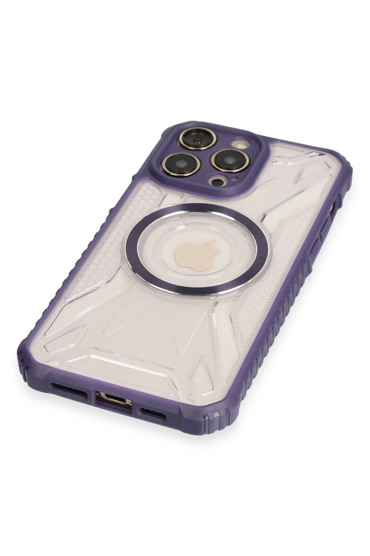 Newface iPhone 14 Pro Max Kılıf Prag Magneticsafe Kapak - Derin Mor