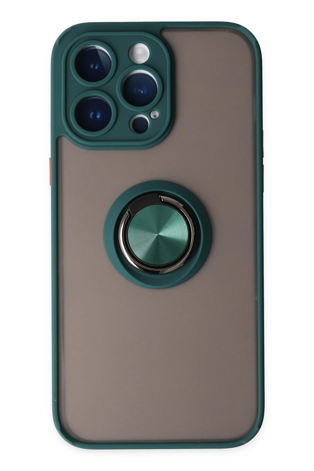 Newface iPhone 14 Pro Kılıf Montreal Yüzüklü Silikon Kapak - Yeşil