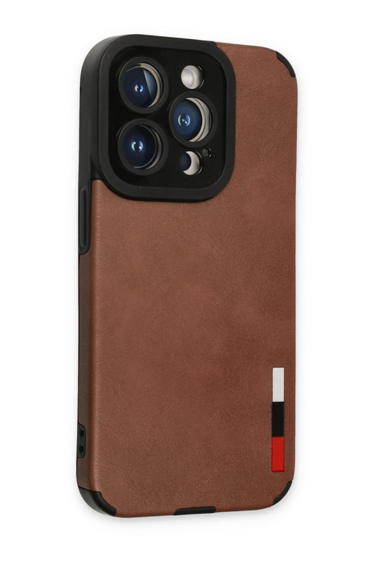 Newface iPhone 14 Pro Kılıf Loop Deri Silikon - Kahverengi