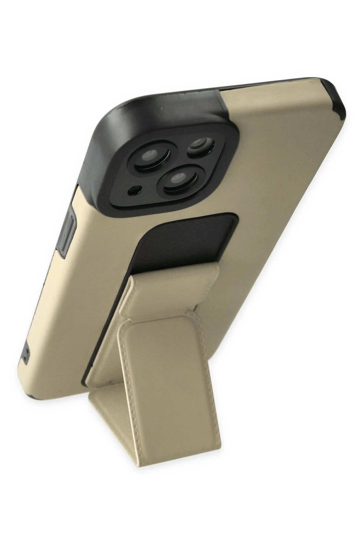 Newface iPhone 14 Plus Kılıf Mega Standlı Silikon - Gold