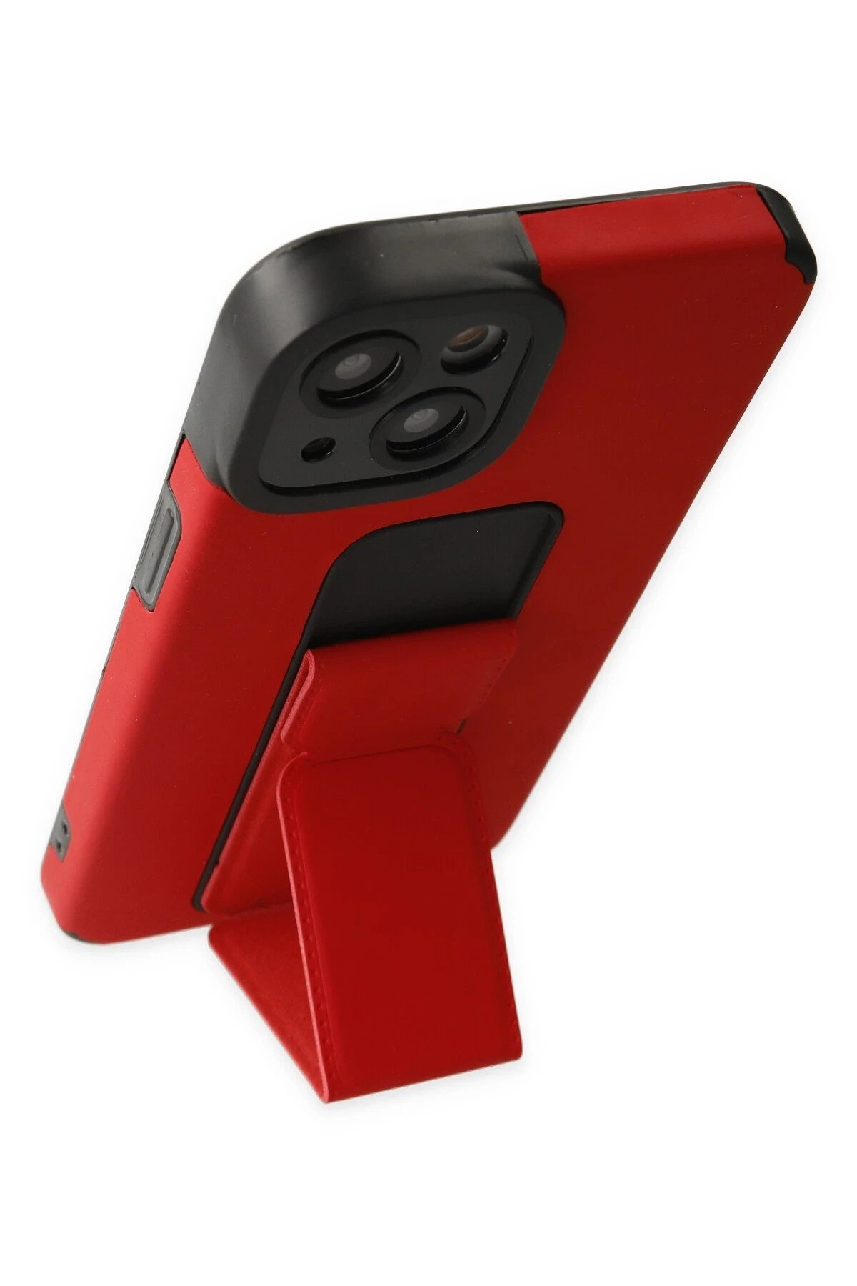 Newface iPhone 14 Plus Kılıf Mega Standlı Silikon - Kırmızı