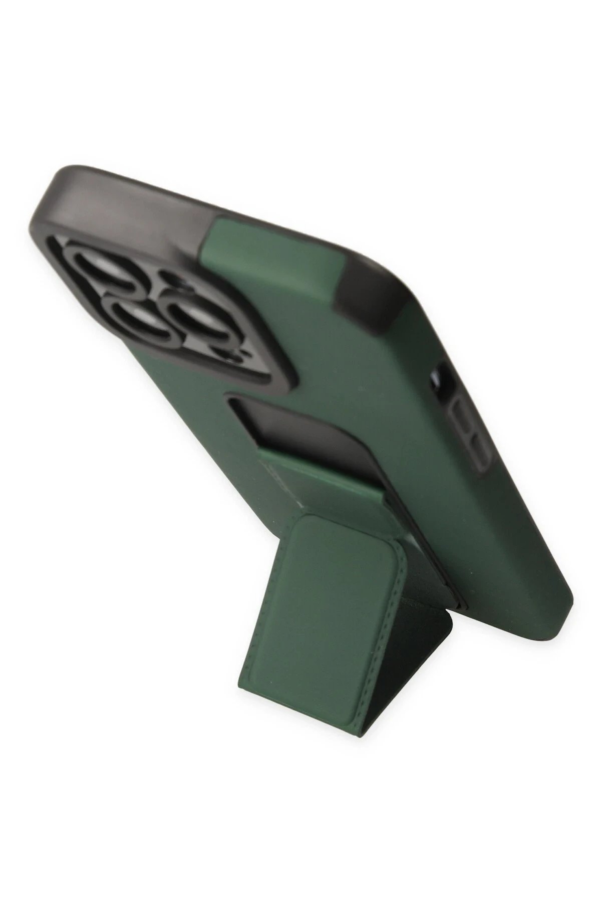 Newface iPhone 14 Pro Kılıf Mega Standlı Silikon - Yeşil