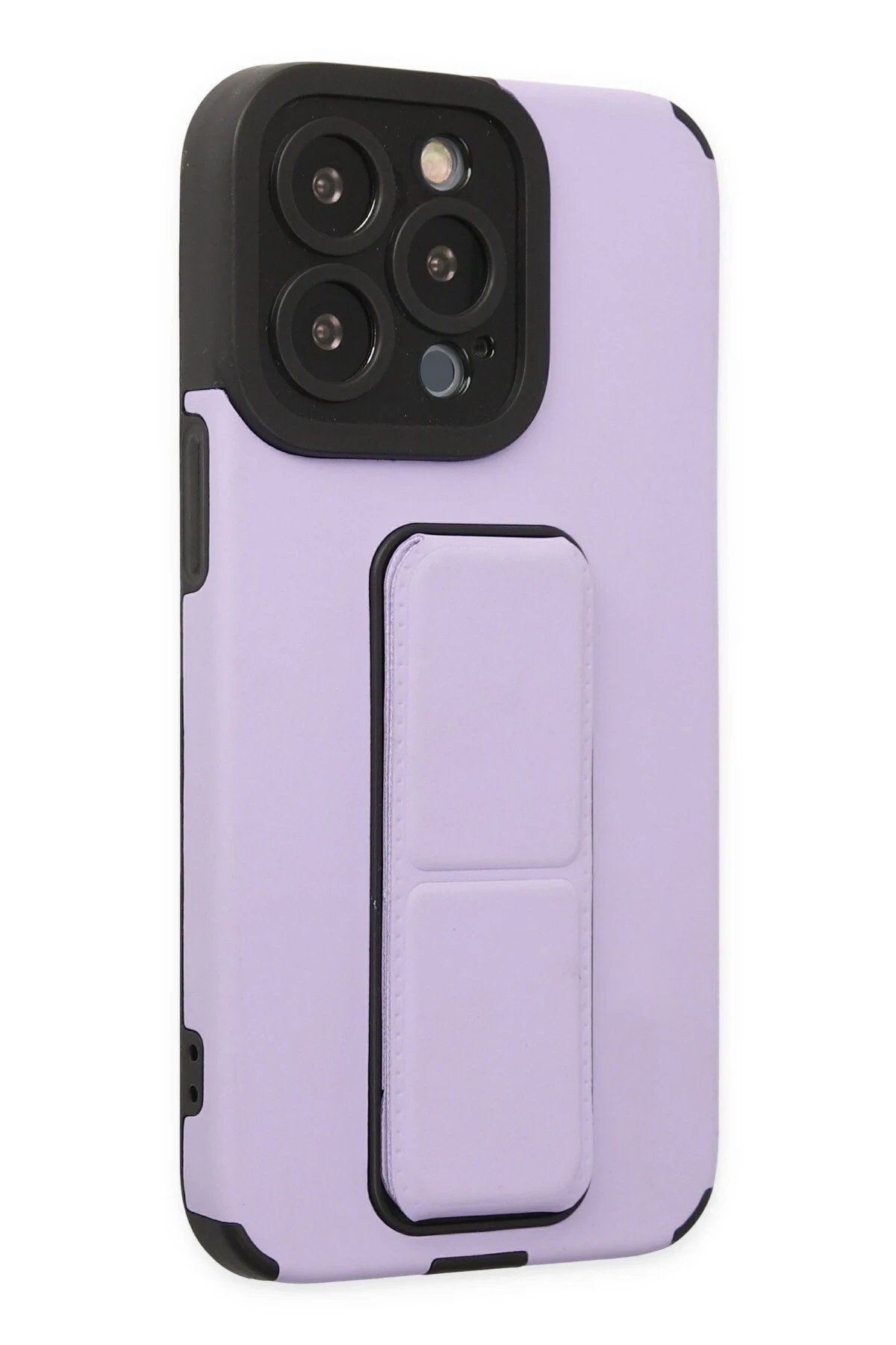 Newface iPhone 14 Pro Max Kılıf Mega Standlı Silikon - Lila