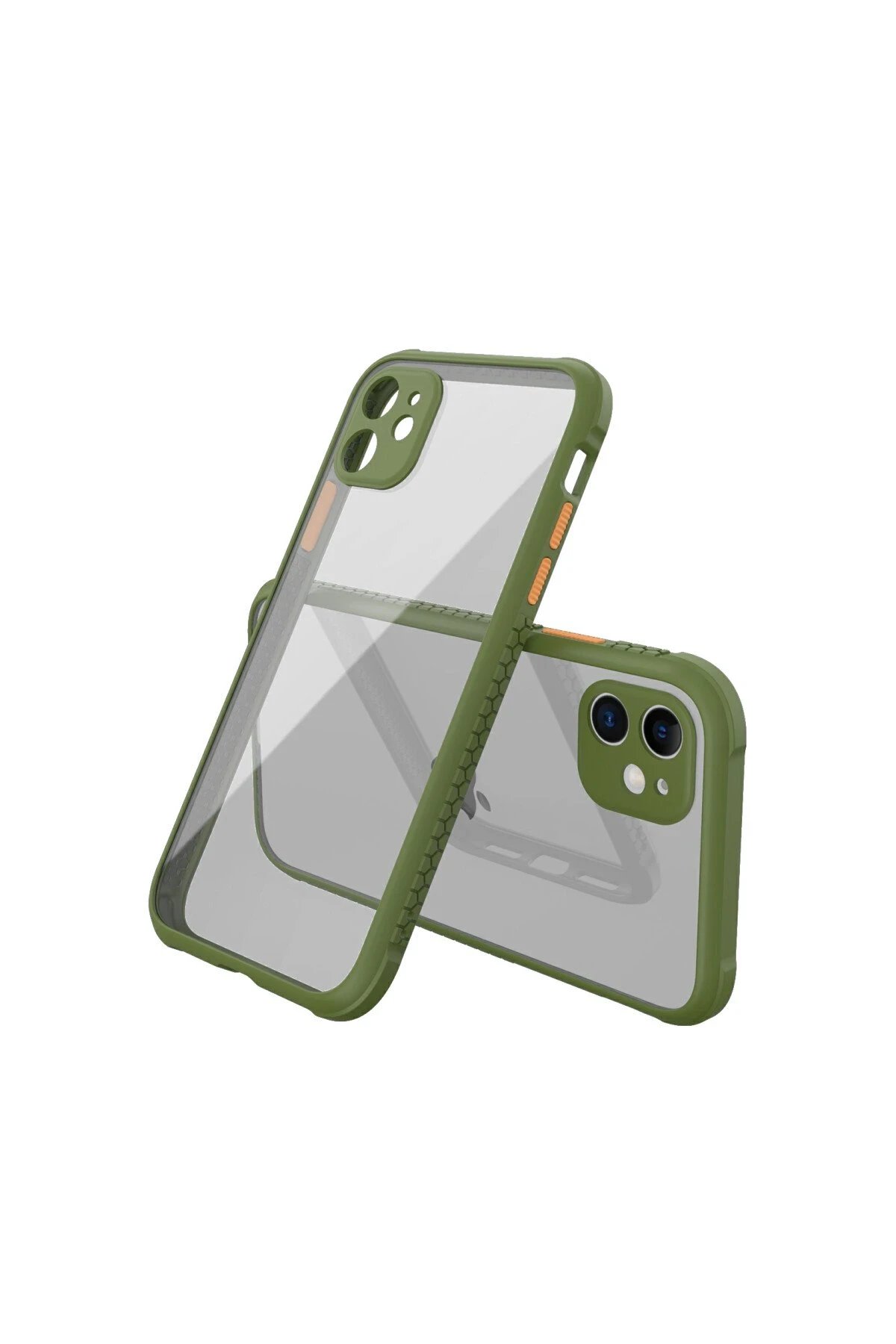 Newface iPhone 12 Mini Kılıf Miami Şeffaf Silikon - Koyu Yeşil