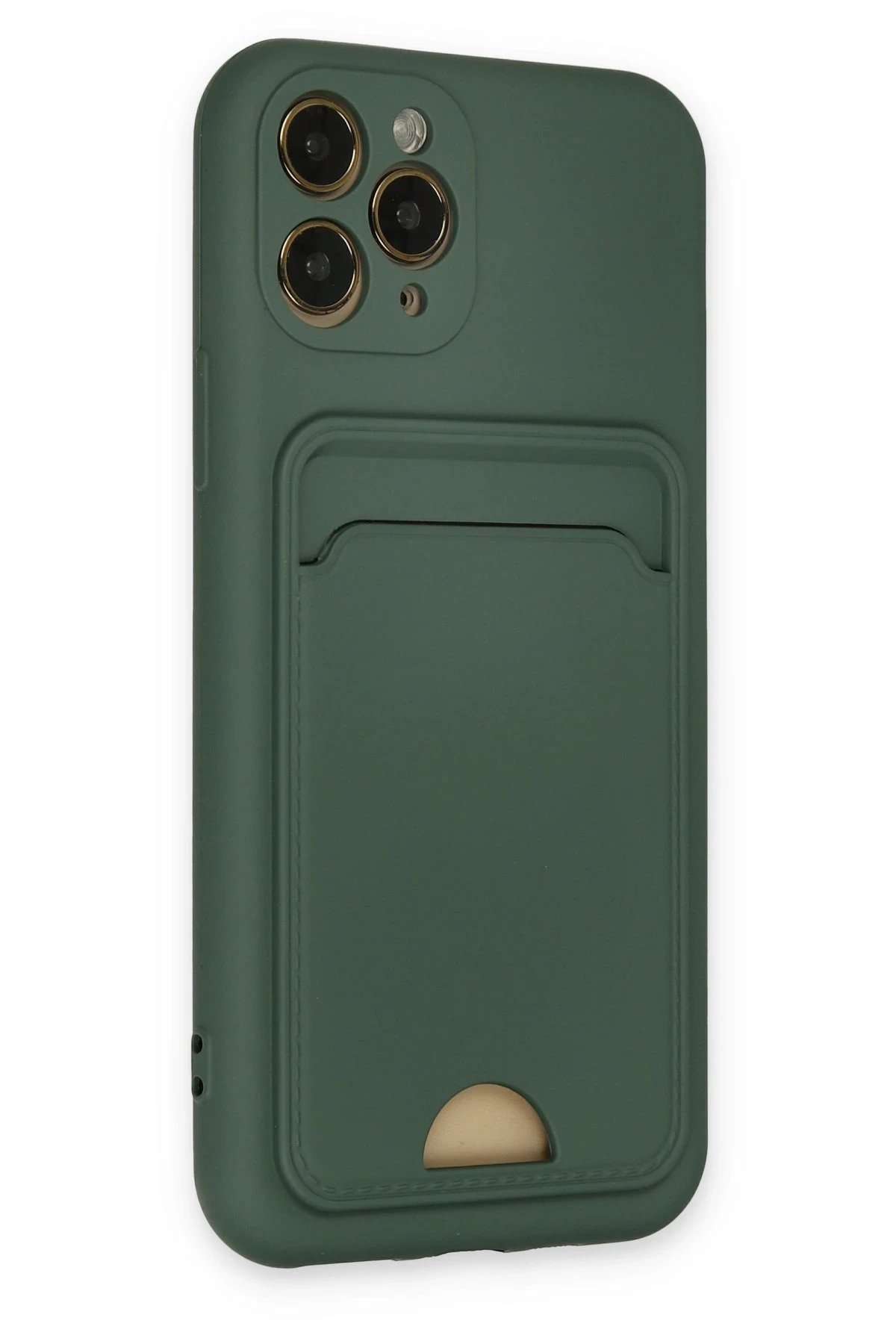 Newface iPhone 11 Pro Kılıf Kelvin Kartvizitli Silikon - Koyu Yeşil