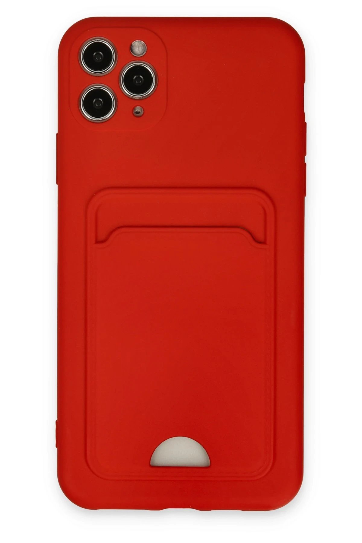 Newface iPhone 11 Pro Max Kılıf Kelvin Kartvizitli Silikon - Kırmızı