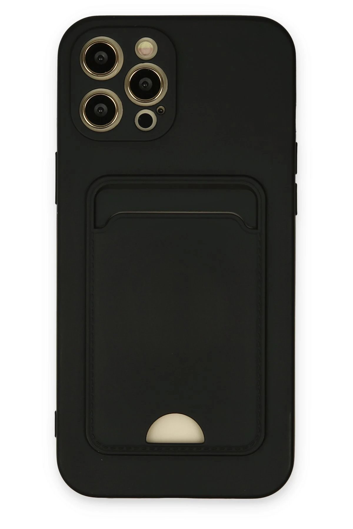 Newface iPhone 12 Pro Max Kılıf Kelvin Kartvizitli Silikon - Siyah