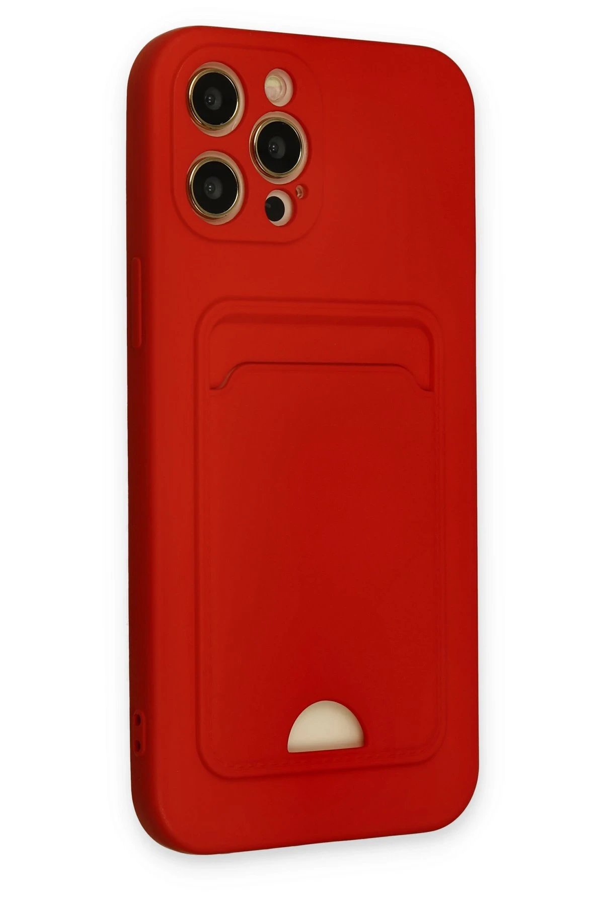 Newface iPhone 12 Pro Max Kılıf Kelvin Kartvizitli Silikon - Kırmızı