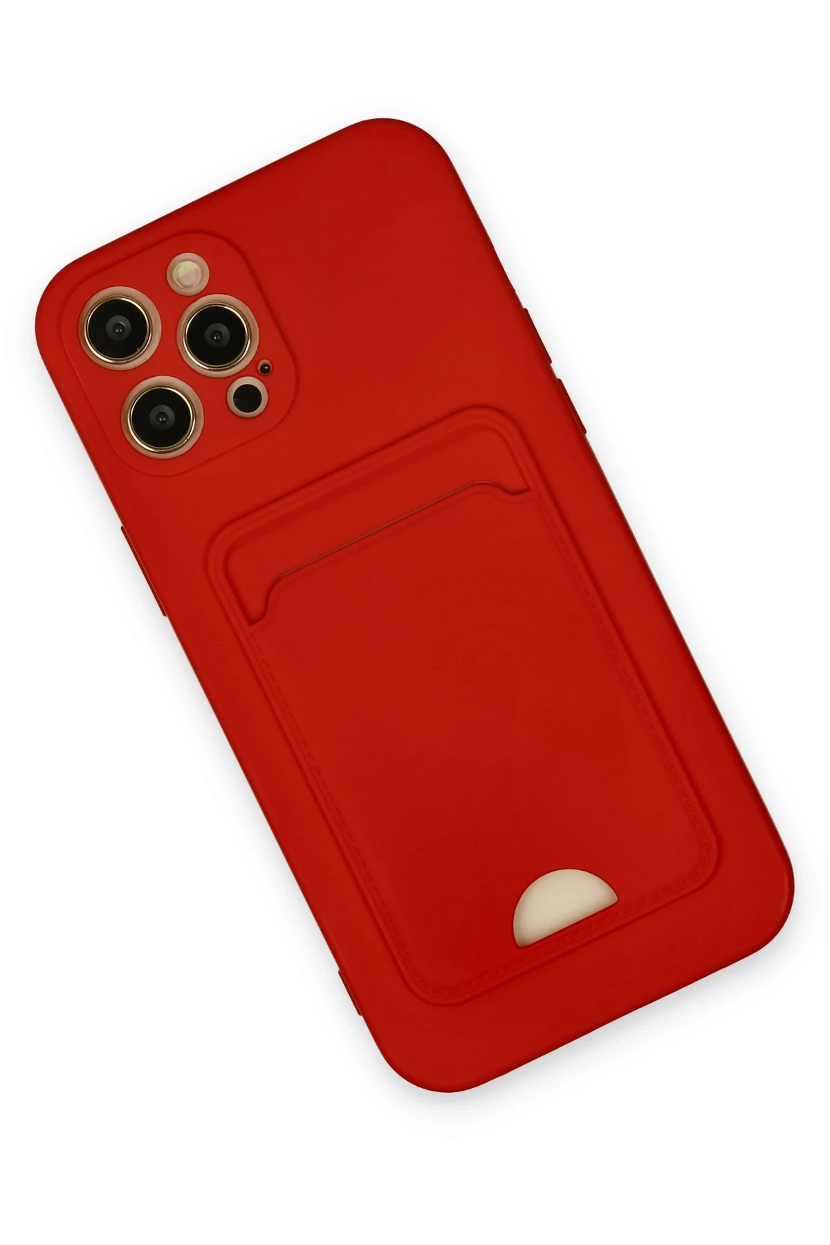 Newface iPhone 12 Pro Max Kılıf Kelvin Kartvizitli Silikon - Kırmızı