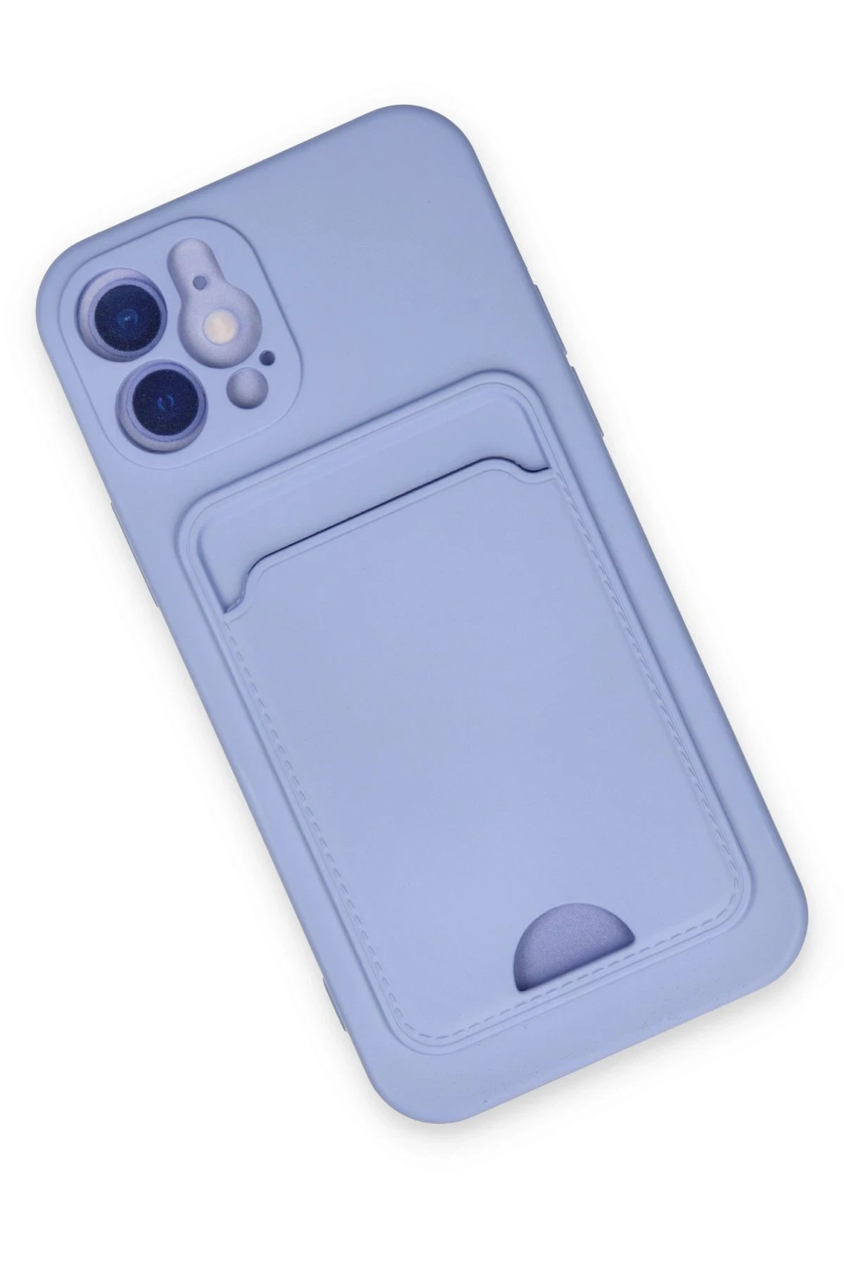 Newface iPhone 12 Kılıf Kelvin Kartvizitli Silikon - Lila