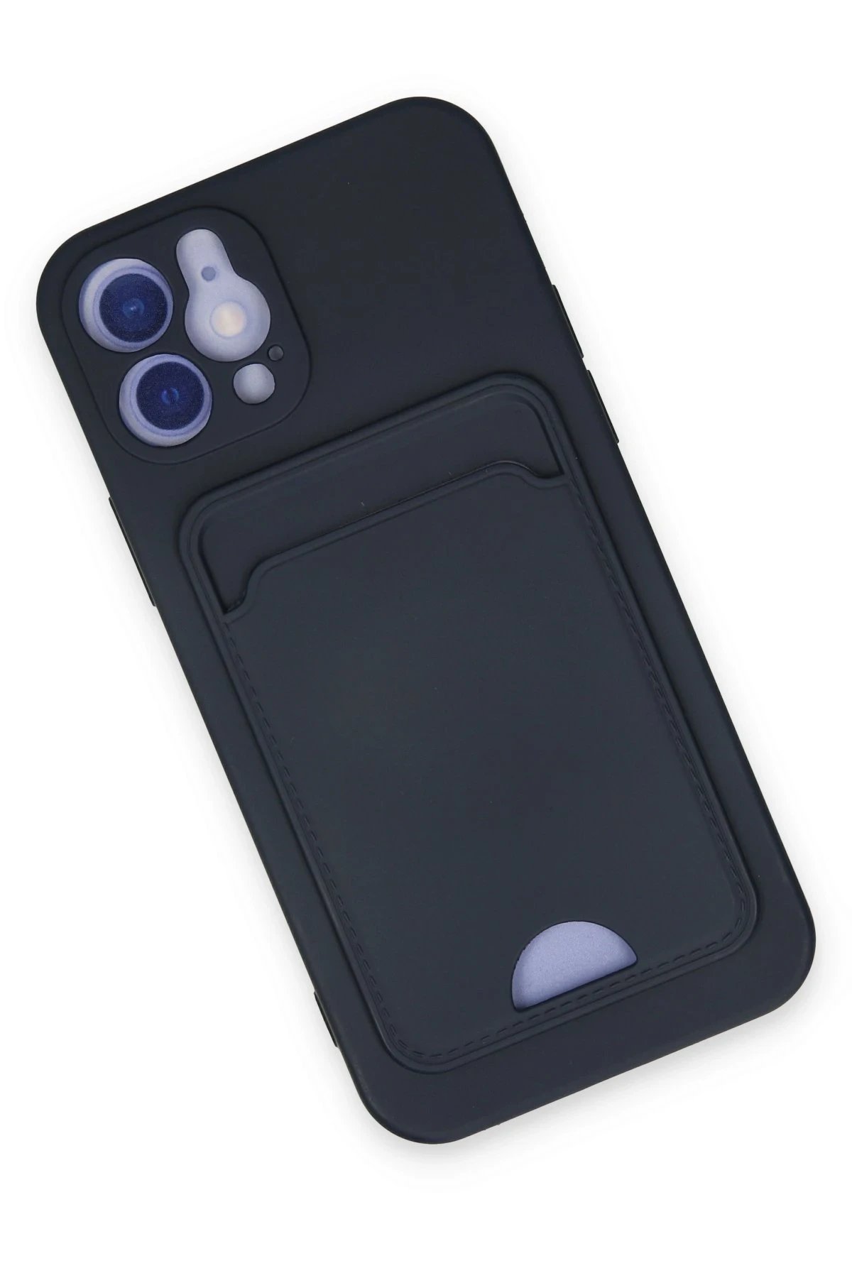 Newface iPhone 12 Kılıf Kelvin Kartvizitli Silikon - Lacivert