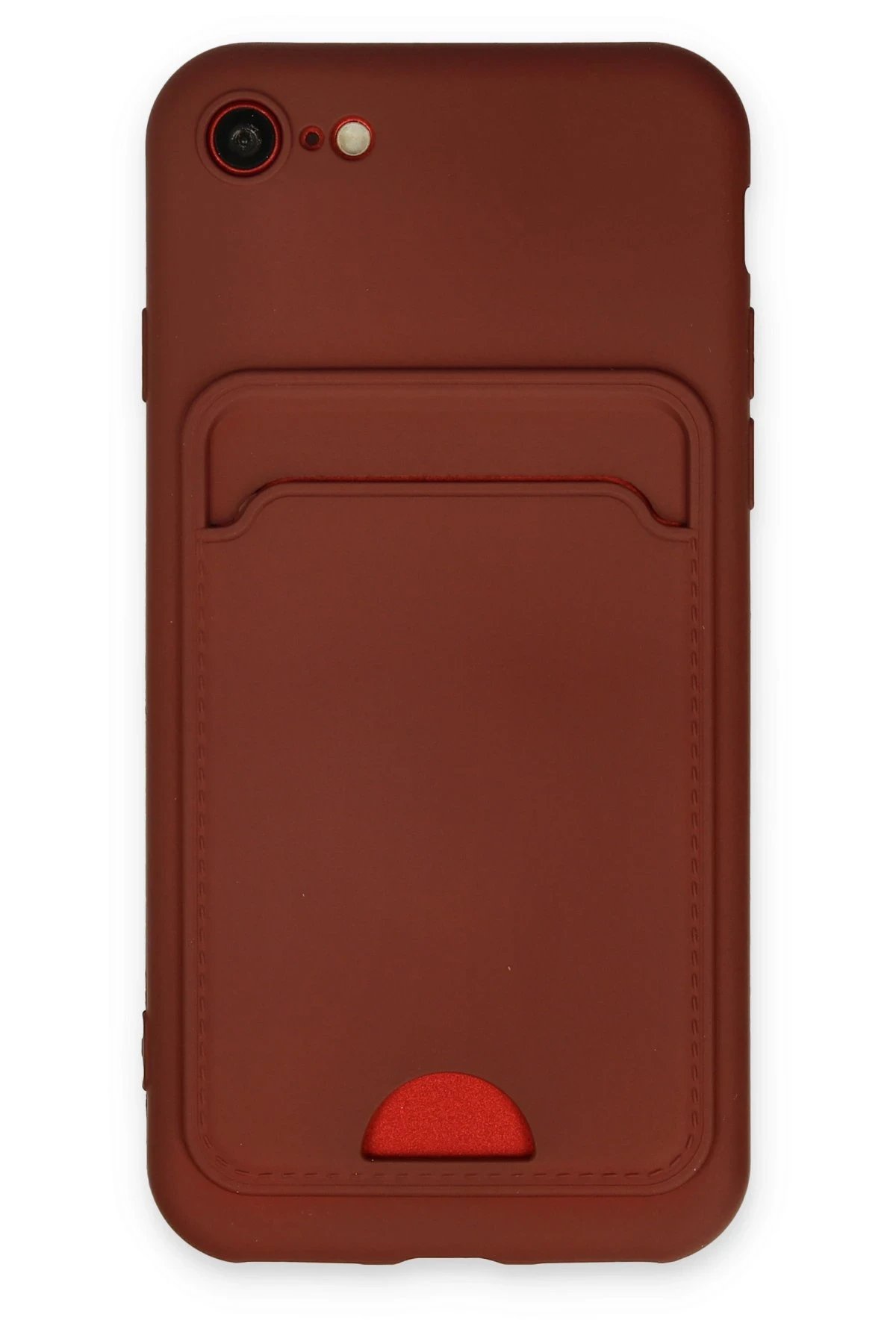 Newface iPhone 7 Kılıf Kelvin Kartvizitli Silikon - Bordo