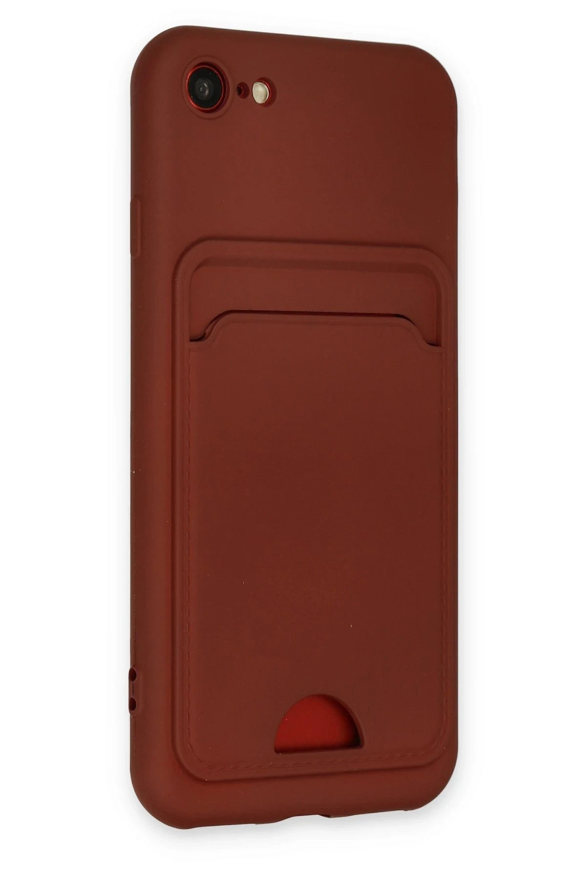 Newface iPhone 7 Kılıf Kelvin Kartvizitli Silikon - Bordo