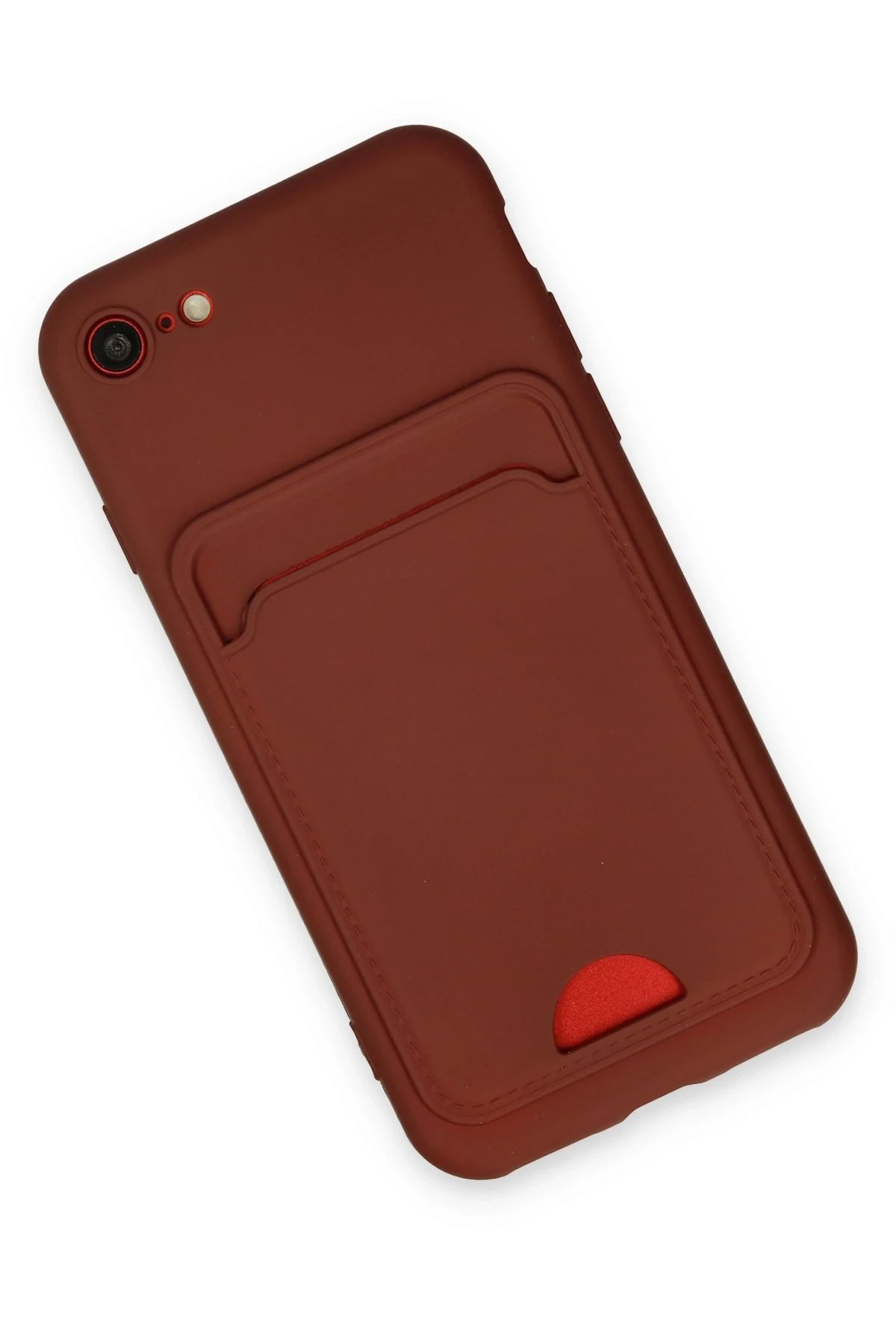 Newface iPhone 7 Kılıf Kelvin Kartvizitli Silikon - Bordo