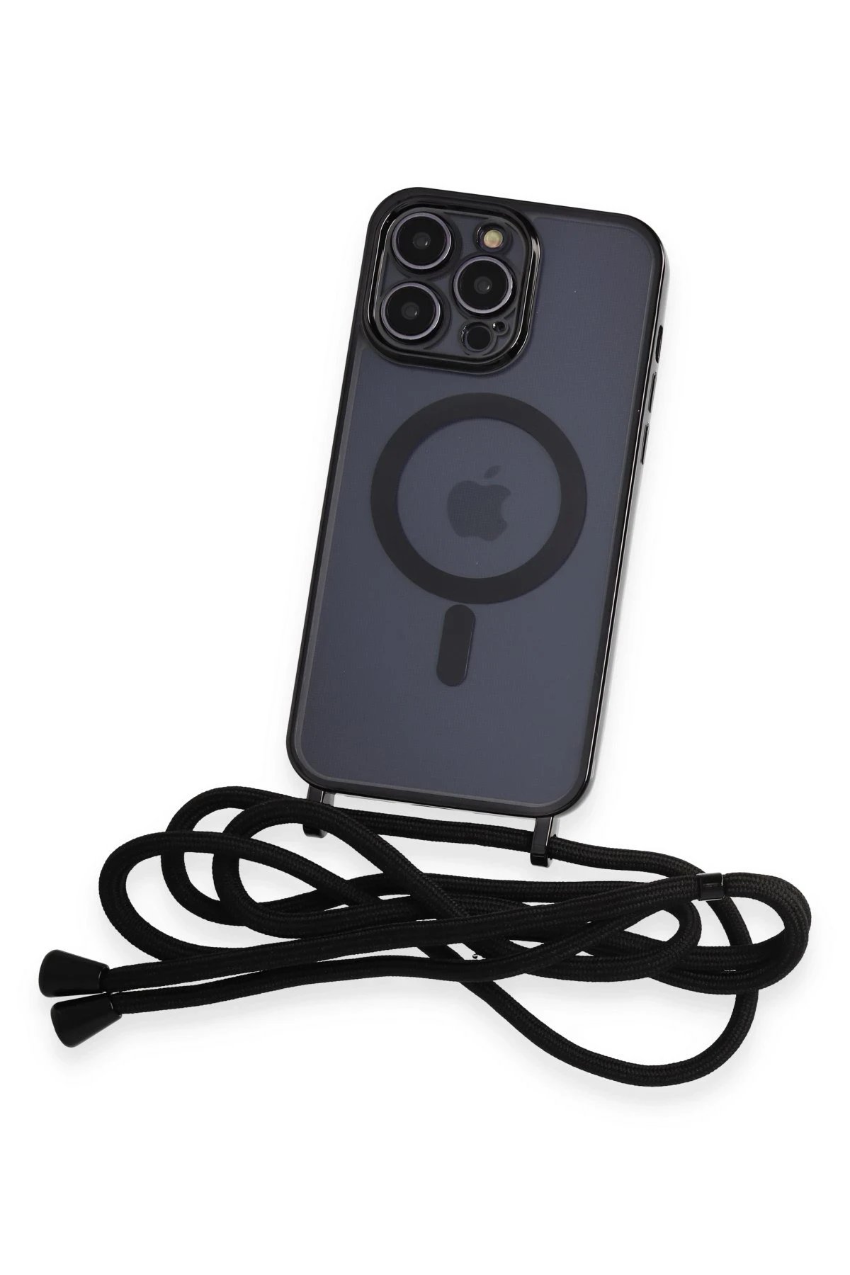 Newface iPhone 13 Pro Kılıf Divo Lazer Askılı Magsafe Kapak - Siyah